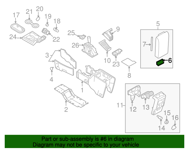 New OEM 2006-2010 Mercury Mountaineer Front Console Hinge, Part # 6L2Z-7806050-AA
