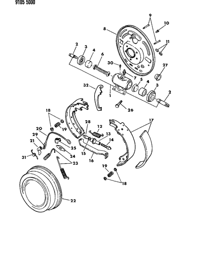 Cable, Auto. Adjuster, Complete, W/10" Brakes