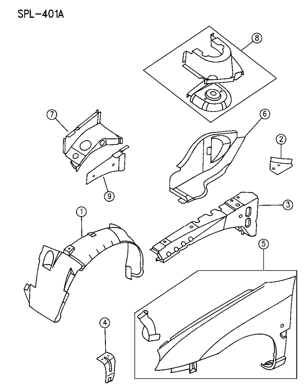Beam, Front Fender Shield Upper Load Path Front , Right