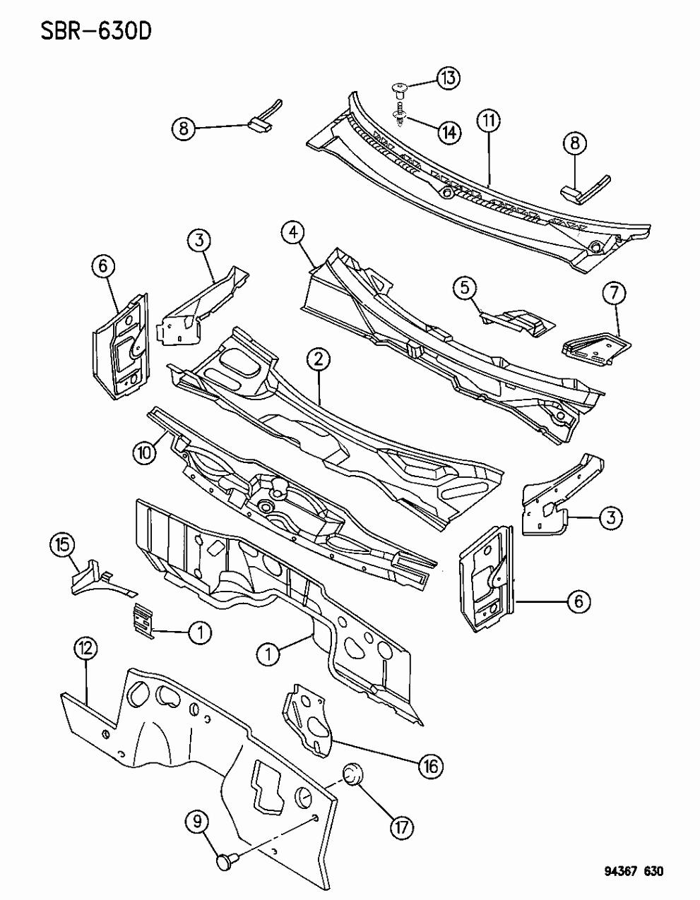 Gusset ,Hood Hinge Mounting, Right