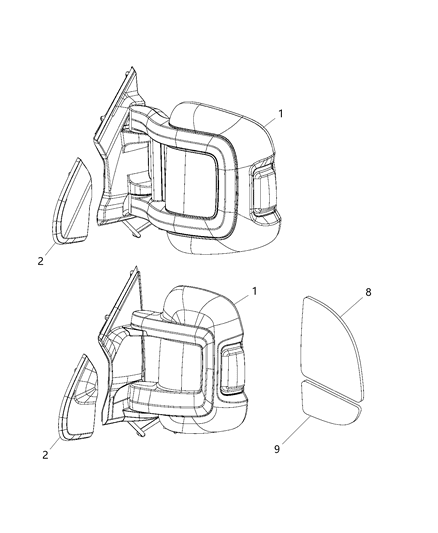 New 2017-2018 Fits Chrysler 1500 Outside Rear-View Mirror Left - Part # 6AK58JXWAA