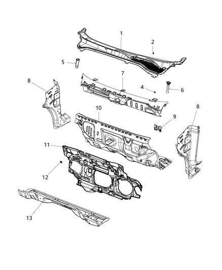 New 2017-2020 Fits Chrysler ProMaster City Reinfmnt-Cowl Side - Part # 68374718AA