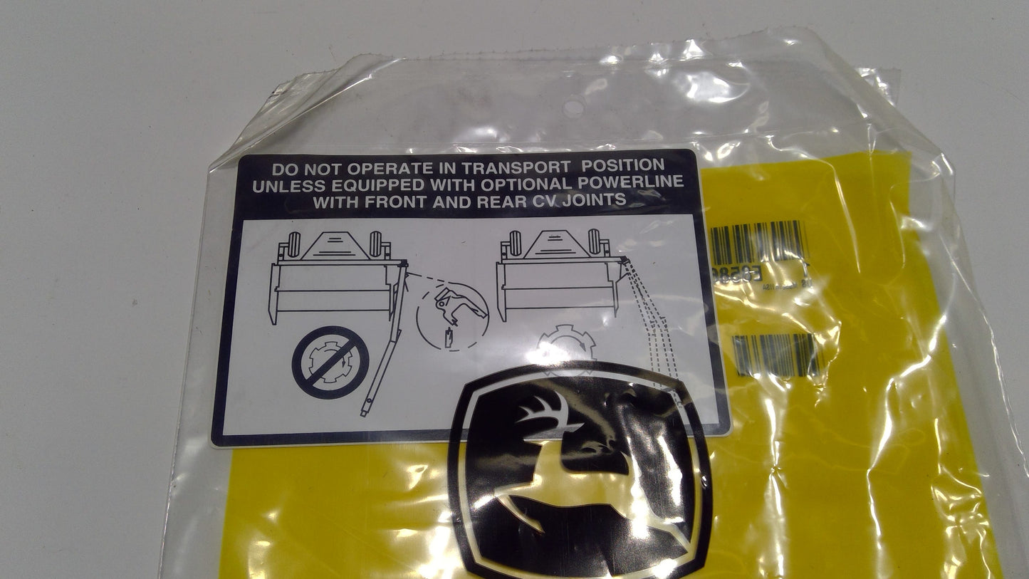 New OEM Genuine John Deere Label, Part # E85868