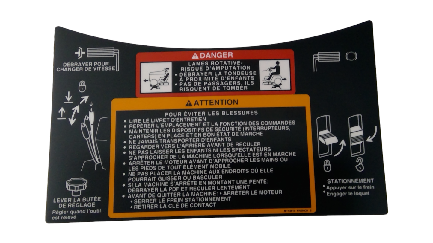 New OEM Genuine John Deere Label, Part # M113810