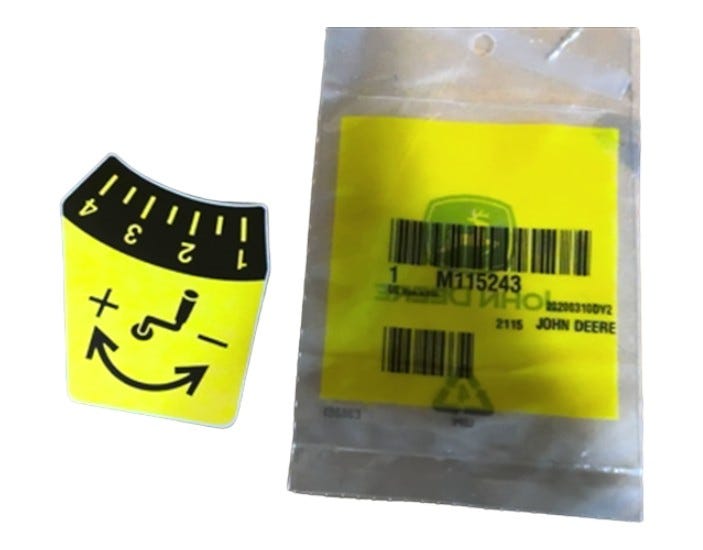 New OEM Genuine John Deere Label, Part # M115243