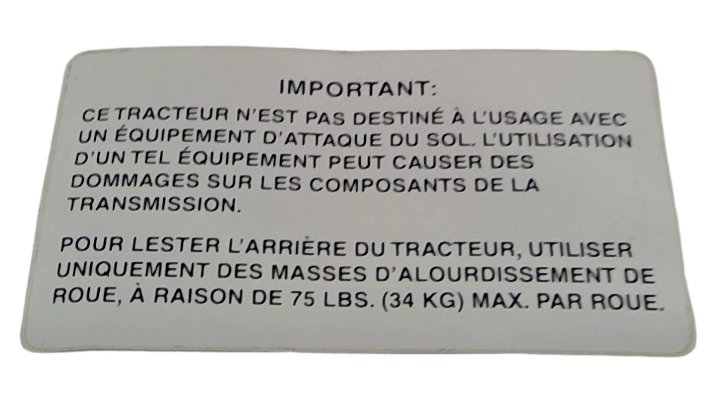 New OEM Genuine John Deere Label, Part # M135522