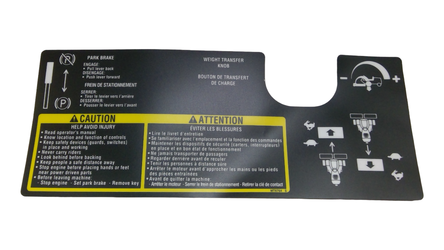 New OEM Genuine John Deere Label, Part # MT6764