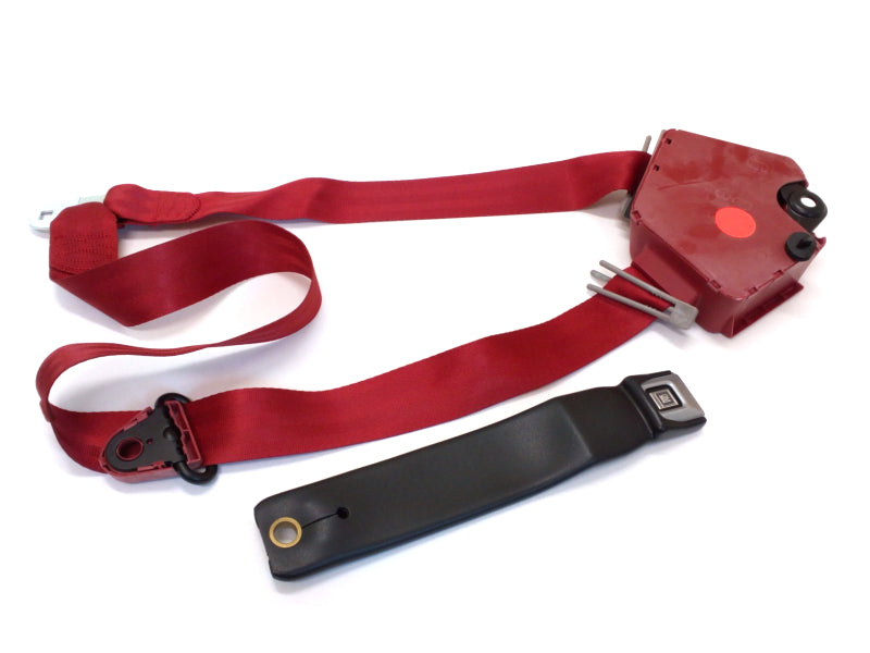 New OEM 1990-1992 Corvette Convertible Front Driver Left Flame Red Seat Belt, Part # 12518234