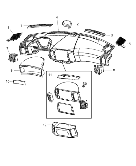 New 2005-2007 Fits Chrysler Grand Cherokee Outlet-Air Conditioning & Heater - Part # 1BL761DHAB