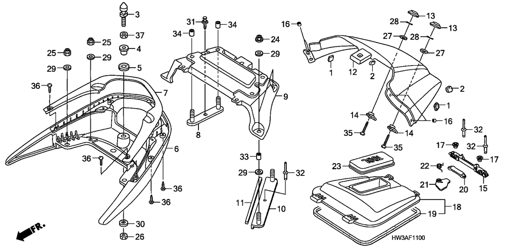 Brkt, Rr. Tray Knob