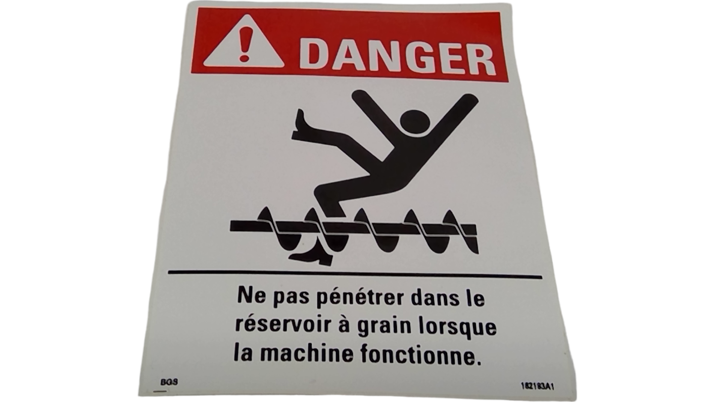 New OEM Genuine CNHi, Decal Danger - Part # 182193A1