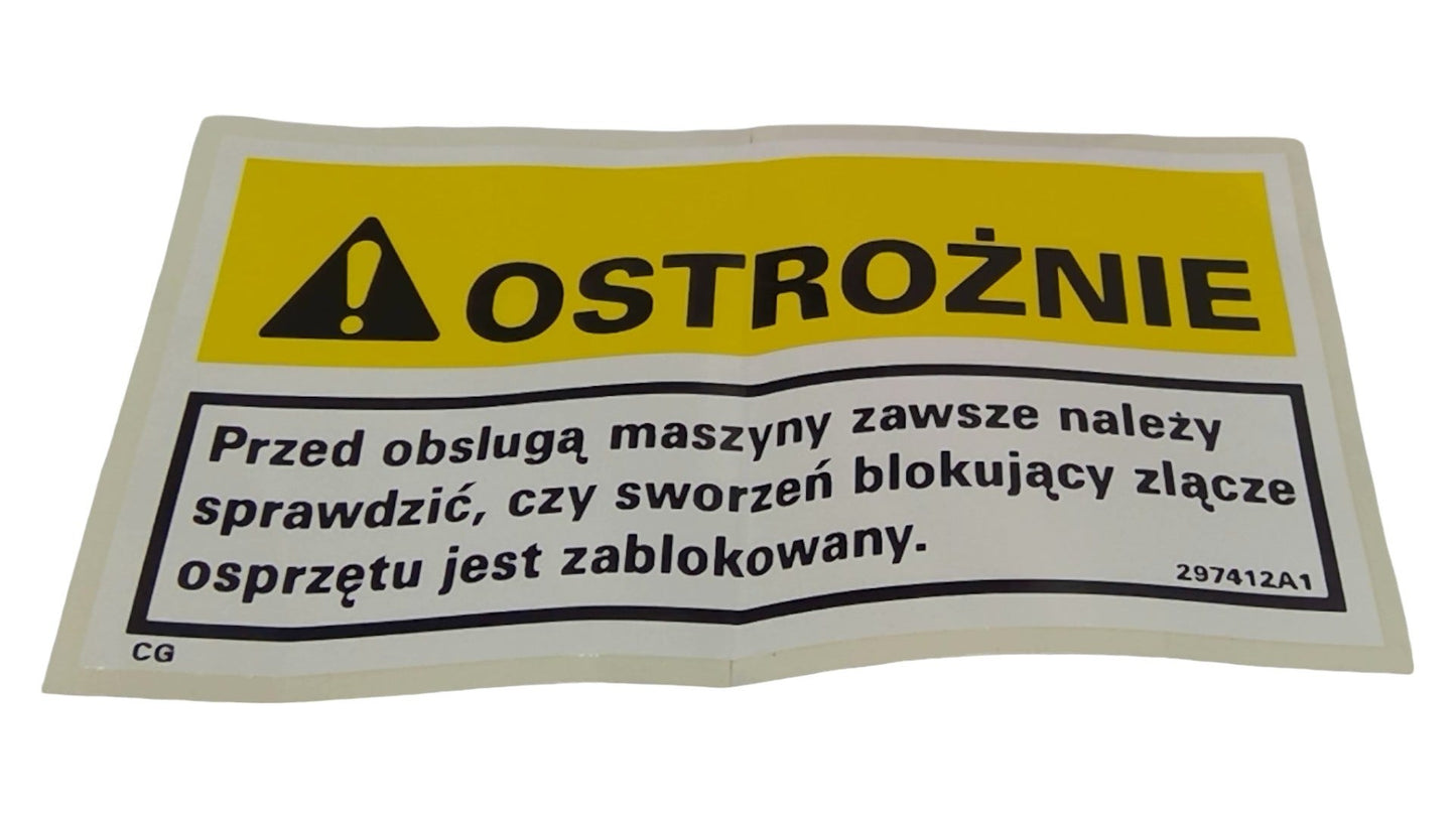 New OEM Genuine CNHi, Decal - Part # 297412A1