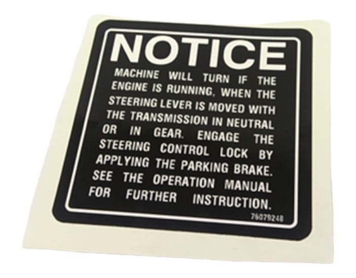 New OEM Genuine CNHi, Decal Warning - Part # 76079248