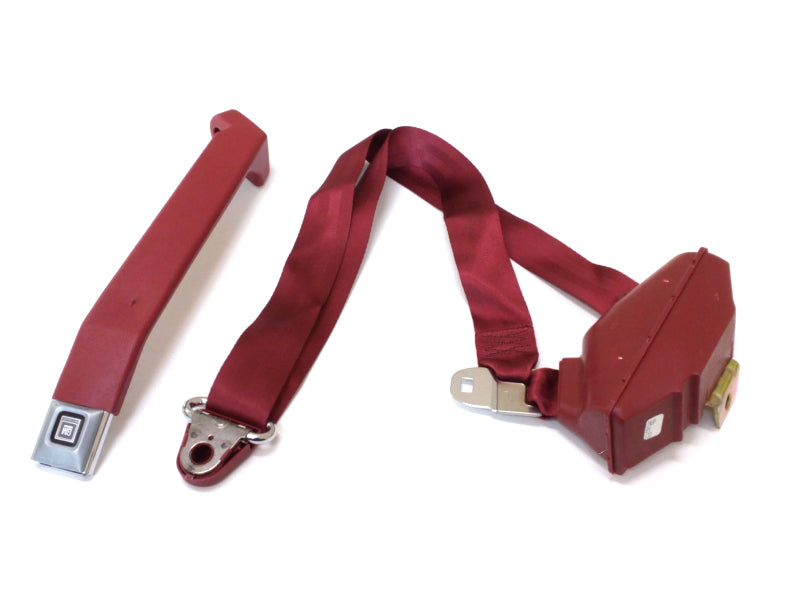 New OEM 1983-1989 GMC S/T Front Right Passenger Bench Style Seat Belt Carmine Red, Part # 15536109