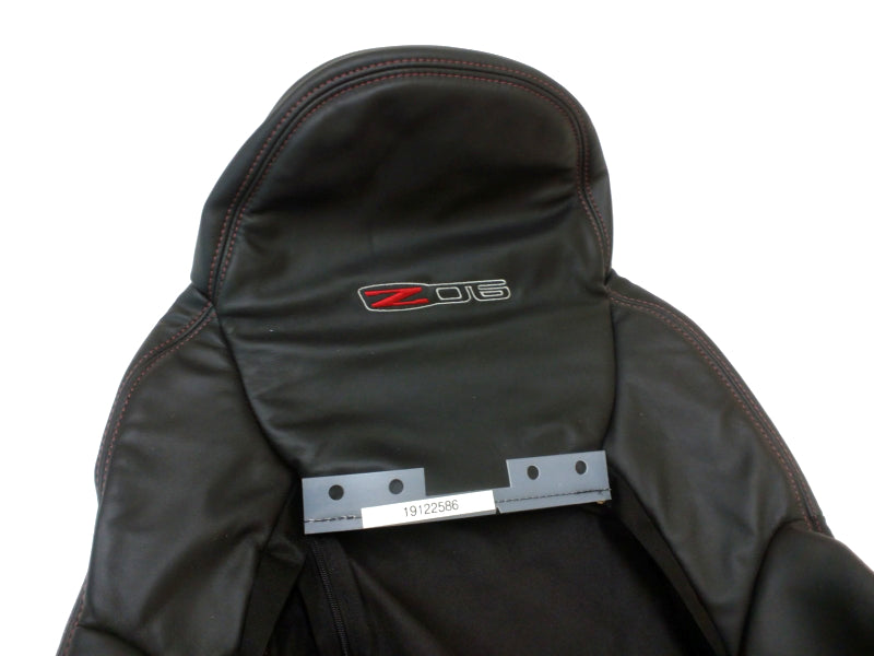 New OEM 2006 Corvette C6 Z06 Passenger Right Seat Cover Black Leather, Part # 19122586