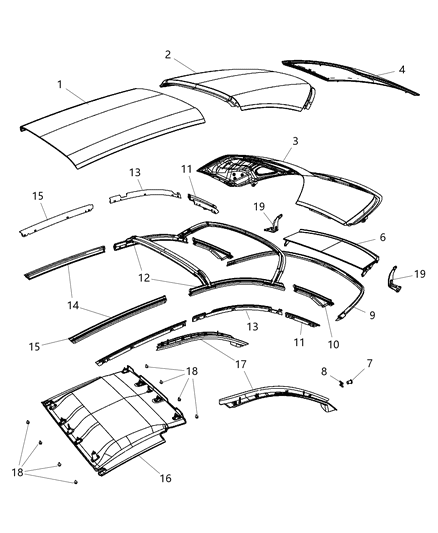 Weatherstrip Folding Top Side Rail Front