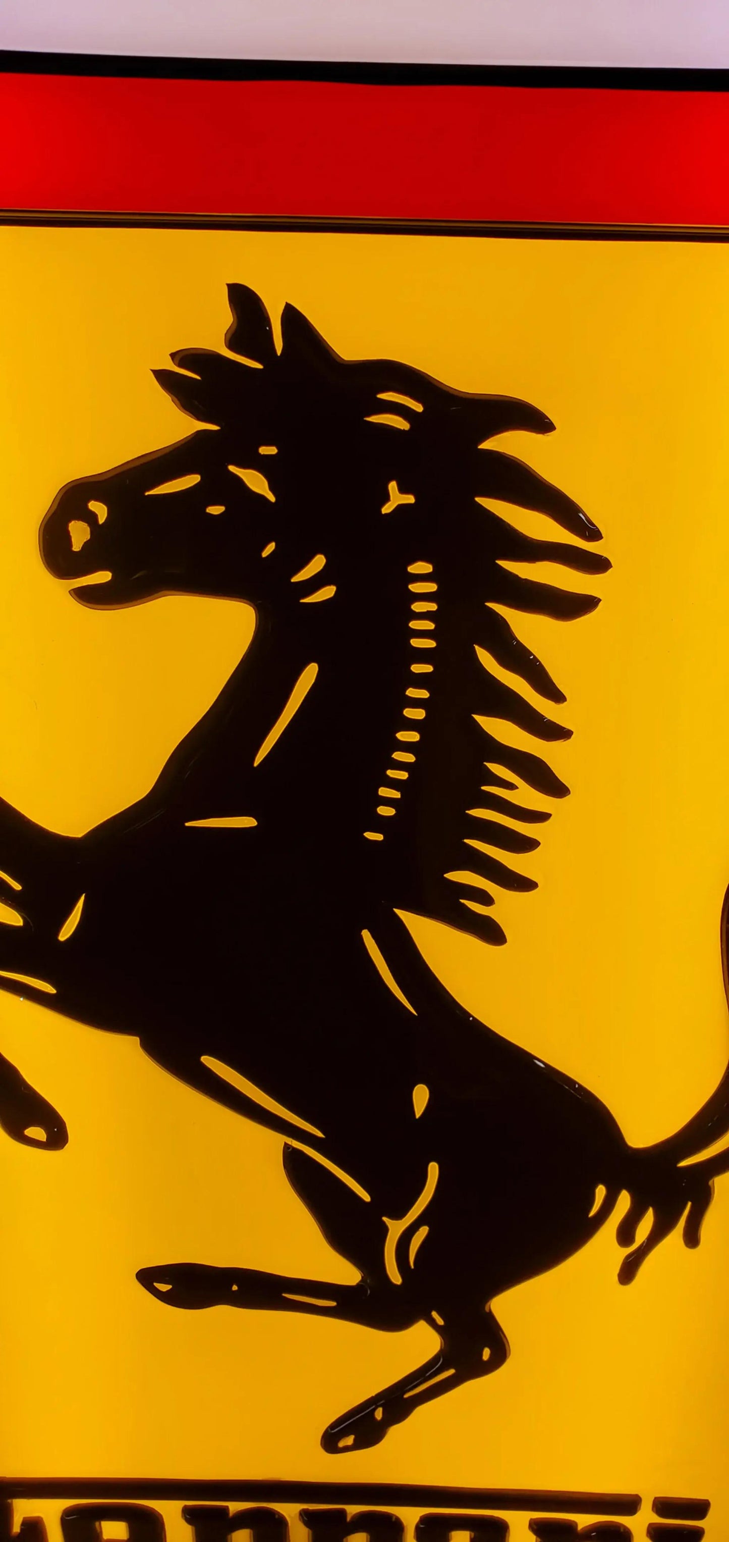 New OEM Ferrari Illuminated Ferrari Dealer Sign, Vacuum Pressed Original Early 2000's era