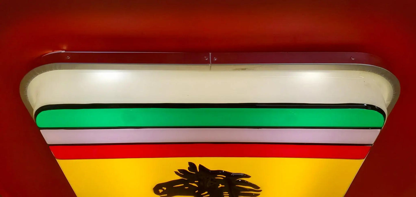 New OEM Ferrari Illuminated Ferrari Dealer Sign, Vacuum Pressed Original Early 2000's era
