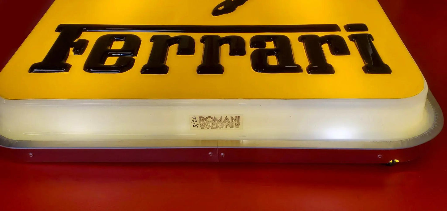 New OEM Ferrari Illuminated Ferrari Dealer Sign, Vacuum Pressed Original Early 2000's era