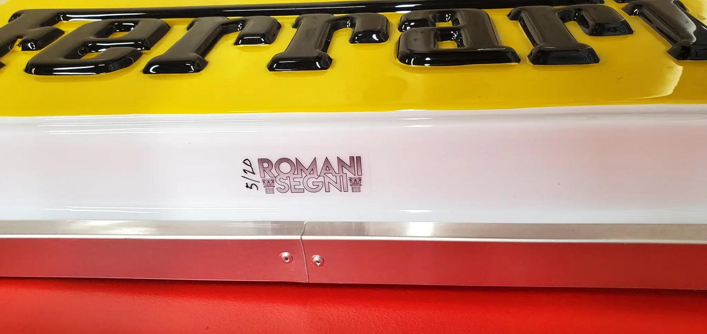 New OEM Ferrari Illuminated Ferrari Dealer Sign, Vacuum Pressed Original Early 2000's era