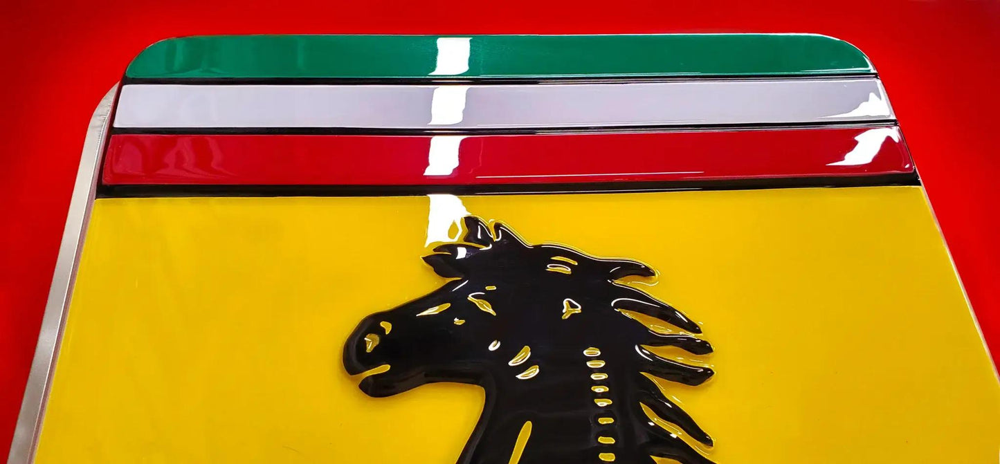 New OEM Ferrari Illuminated Ferrari Dealer Sign, Vacuum Pressed Original Early 2000's era