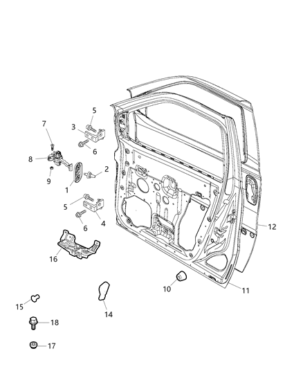 New 2020 Fits Chrysler ProMaster City Door-Front - Part # 68485419AA