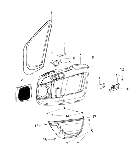 New 2016-2017 Fits Chrysler 1500 Bezel-Speaker - Part # 1YA64JXWAB