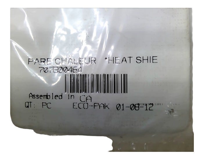 New OEM Genuine Bombardier Recreational Products, Heat Shield Foil - Part # 707800464
