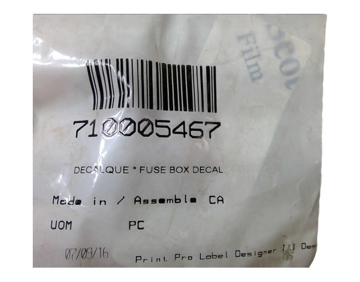 New OEM Genuine Bombardier Recreational Products, Fuse Box Decal - Part # 710005467