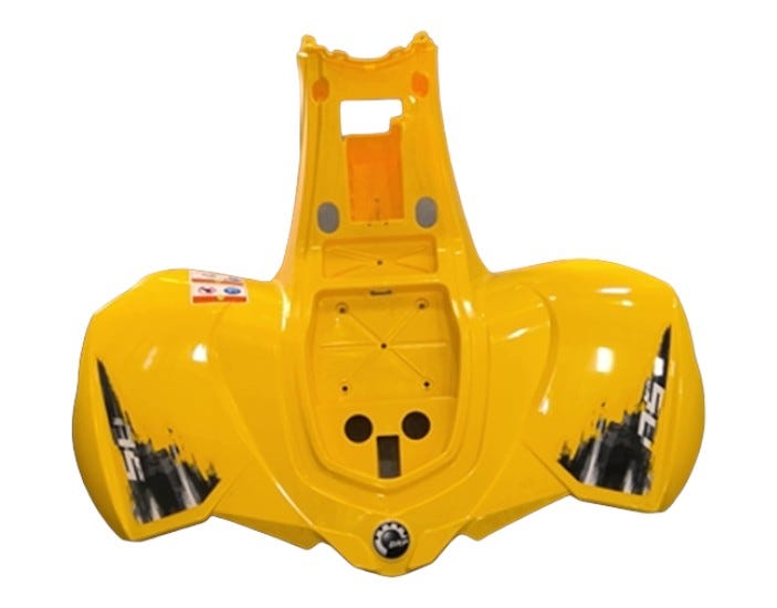 New OEM Genuine Bombardier Recreational Products, Rear Fender Yellow - Part # V82013DGF010