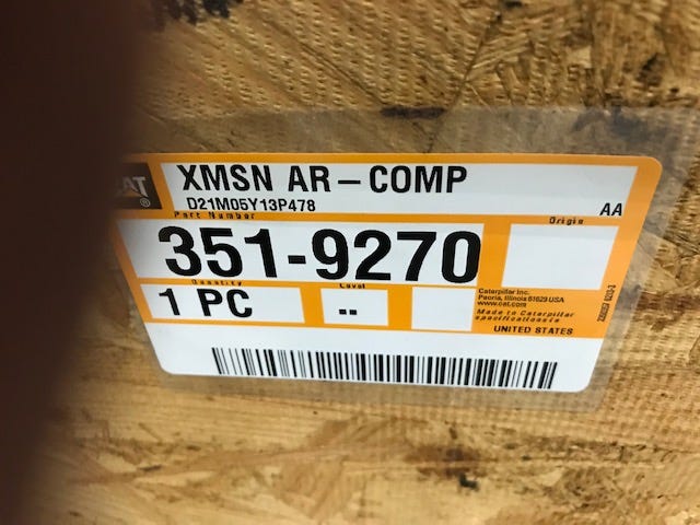 New OEM Genuine Caterpillar, Xmsn Ar Comp - Part # 3519270