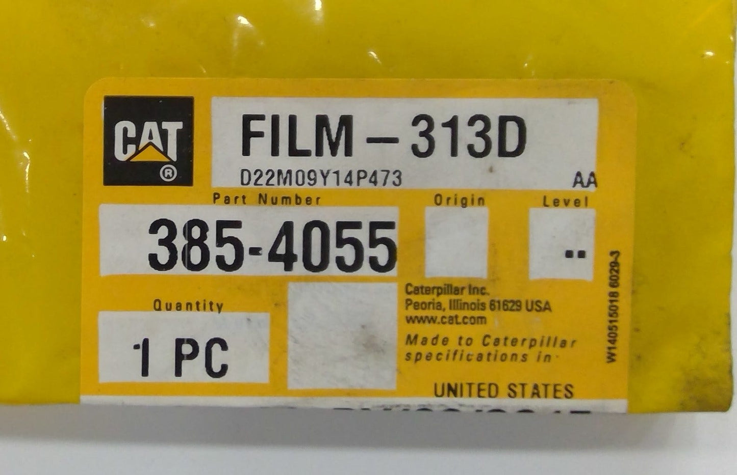 New OEM Genuine Caterpillar, Film-313D - Part # 3854055