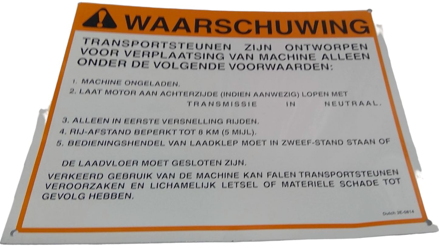 New OEM Genuine Caterpillar, Plate Warnin - Part # 3E0814