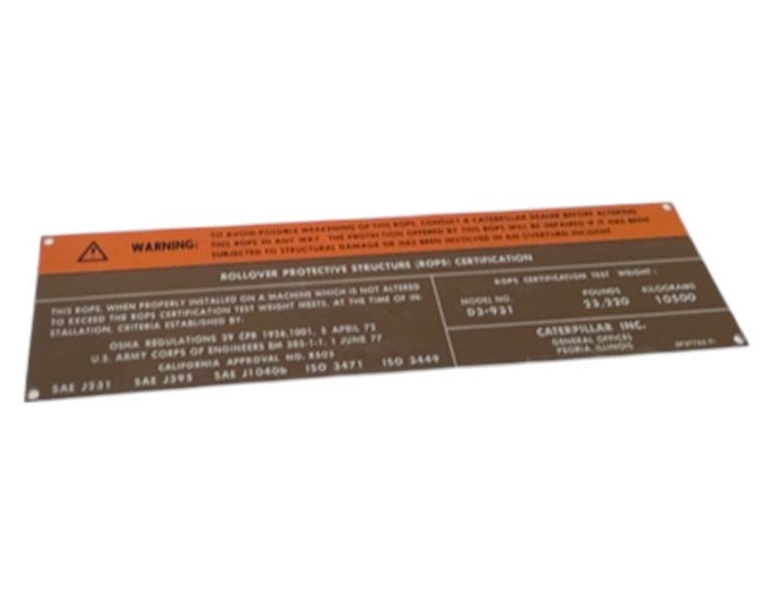 New OEM Genuine Caterpillar, Plate Rops - Part # 5P3775