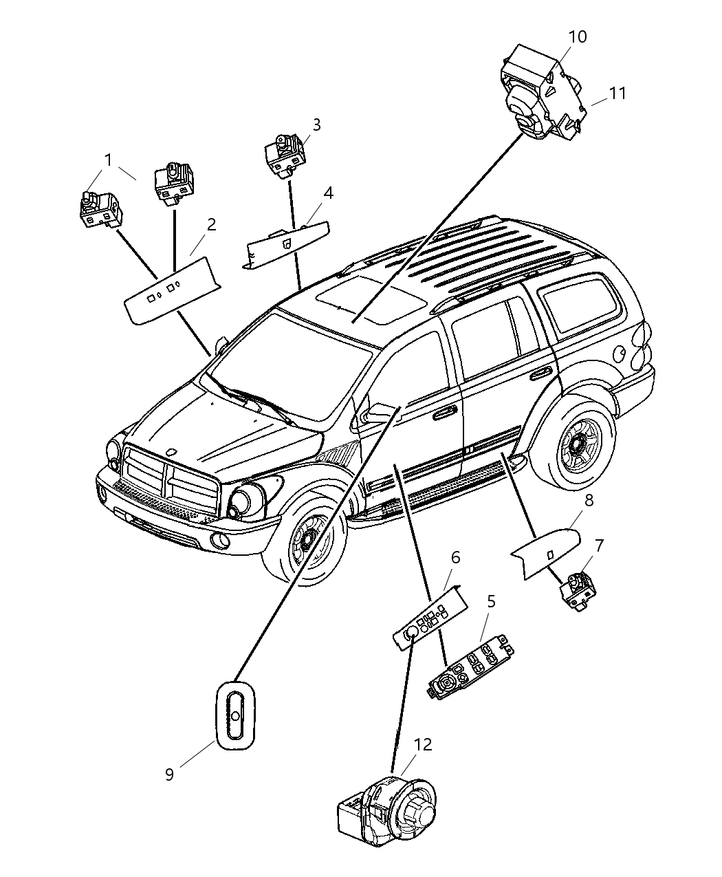 Bezel Power Window/Door Lock Switch