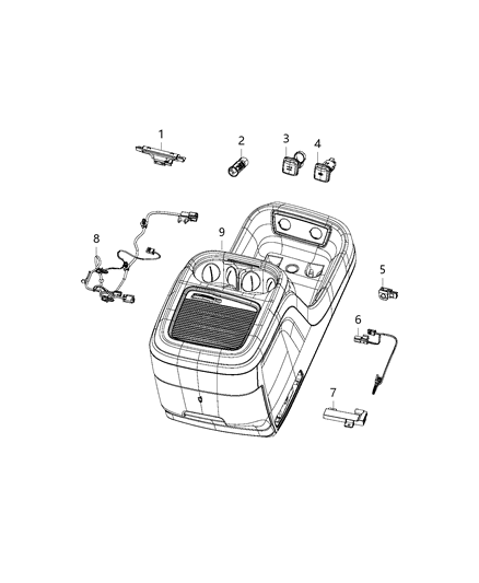 New 2017-2018 Fits Chrysler Pacifica Wiring-Console - Part # 68228599AD