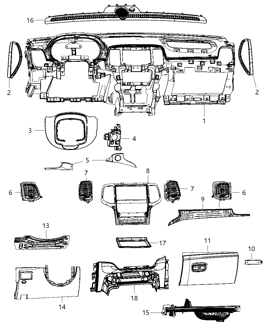 Bezel Instrument Panel Center