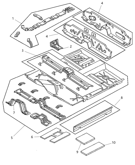 New 2001-2005 Fits Chrysler Neon Crossmember-Rear Floor - Part # 5014458AD
