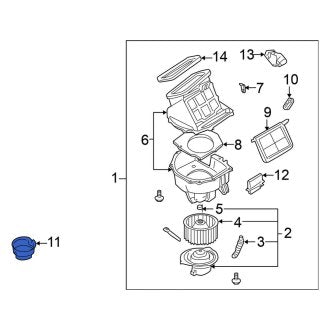 New Fits Nissan, Lower HVAC Blower Motor Cover - Part # 272275B600