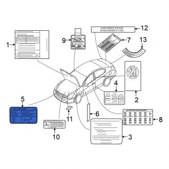 New Fits Nissan, A/C System Information Label - Part # 27090JA800