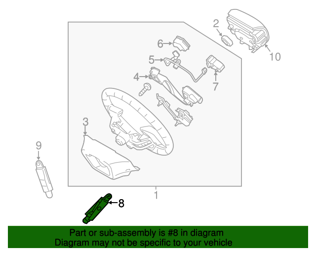 New 2015-2017 Fits Hyundai Accent Right Steering Wheel Switch Bluetooth, Part # 96700-1R210-RDR