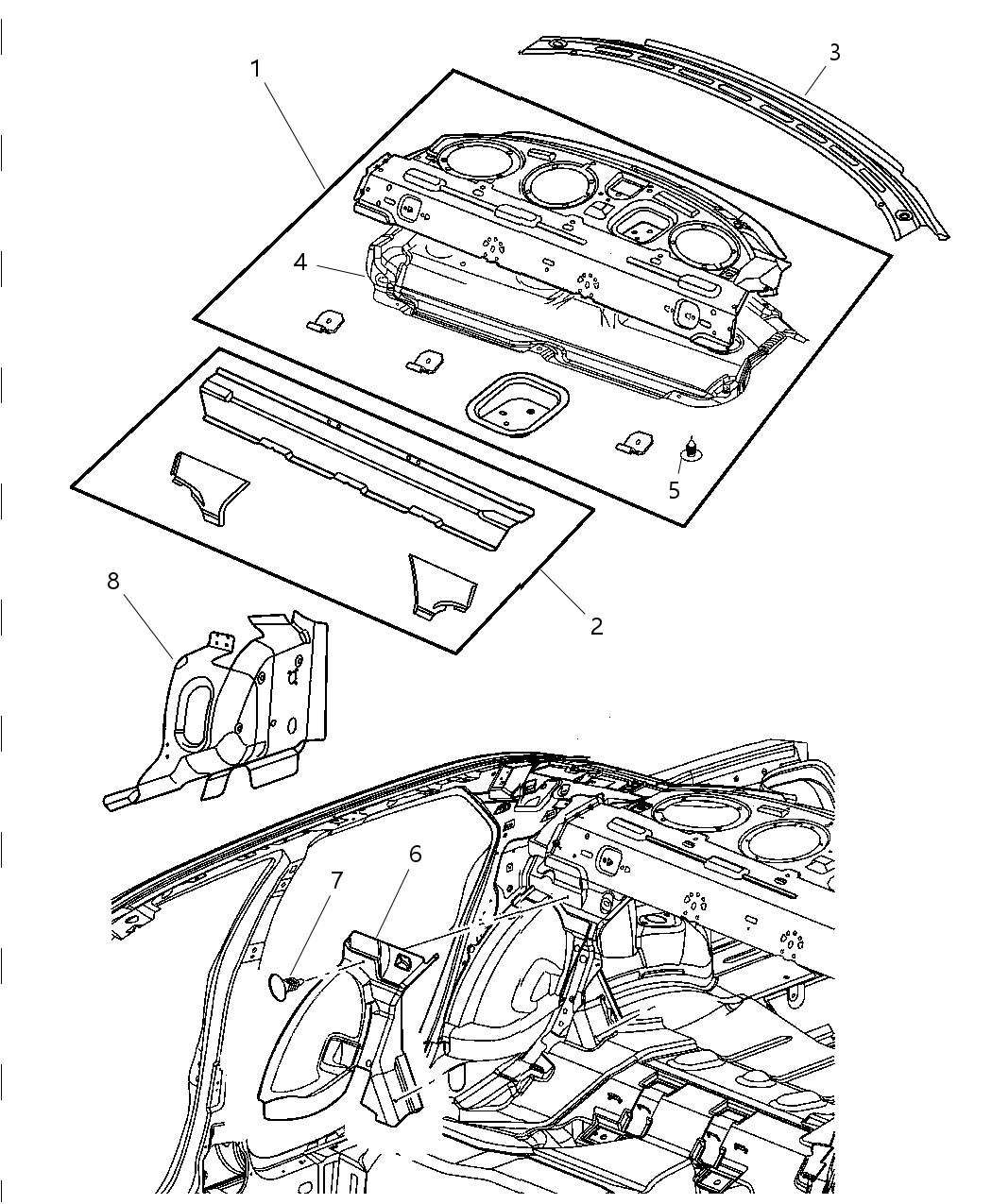Shelf Rear Seat Back Attach Upper