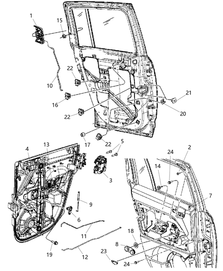 New 2007-2016 Fits Chrysler Caliber, Compass, Patriot Rear Door Window Regulator Left - Part # 5074939AA