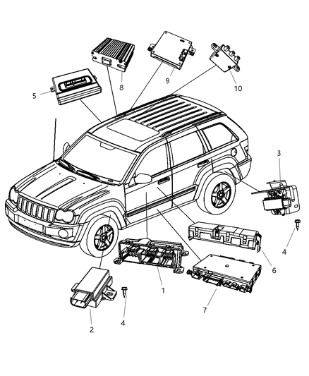 New 2008-2010 Fits Chrysler Grand Cherokee Module-Power Inverter - Part # 5107079AB