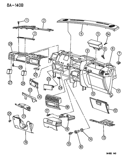 New 1995 Fits Chrysler Grand Caravan, Town & Country Module Asm Instrument Panel Pab & Dep - Part # LE58PS6