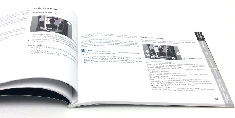 New 2012-2017 Lamborghini Aventador LP700-4 Owner’s Infotainment Operations Handbook – U.S.A. Specification