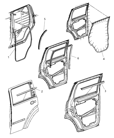 Weatherstrip Rear Door Belt Outer