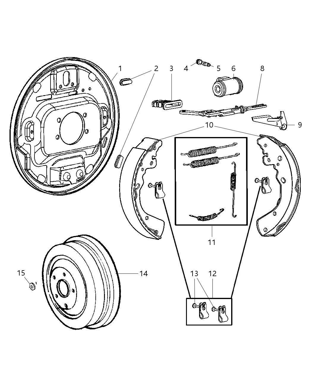 Spring Kit Brake Shoe Return