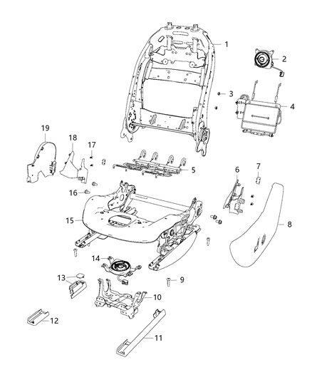 New 2016-2019 Fits Chrysler Grand Cherokee Adjuster-Power Seat - Part # 68281929AC