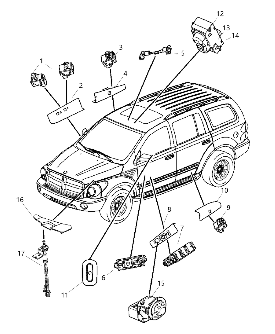 Bezel Power Window/Door Lock Switch
